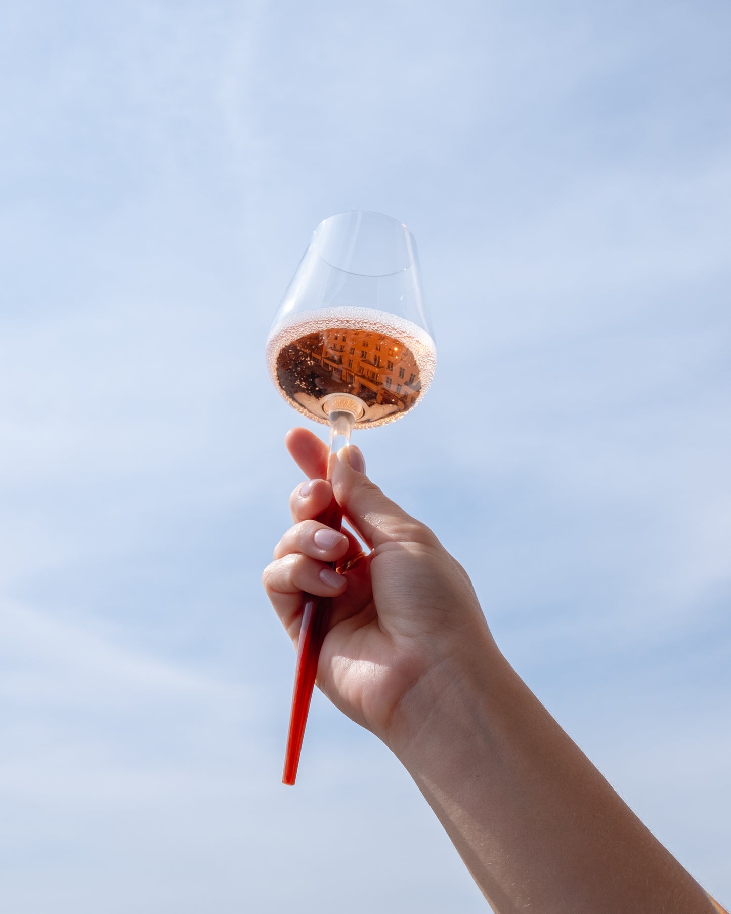 Pointer Wine Glass - Red Marble